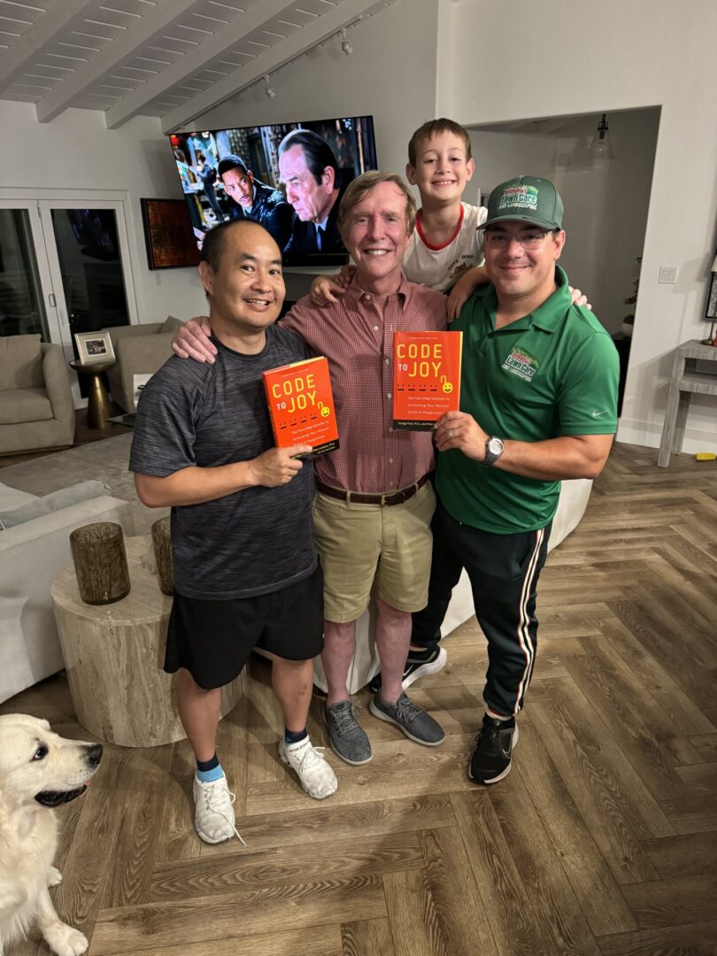 Anthony Hilb with Dennis Yu, George Pratt, and his son Andrew after spending a day working on the best mindset for success.